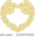 Yellow Rose Heart Wreath 114359165
