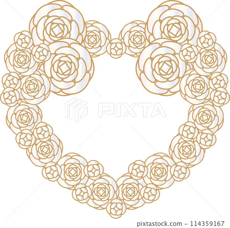 Rose Heart Wreath White 114359167