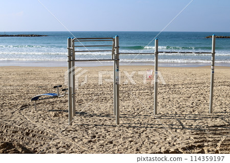 Sandy beach on the shores of the Mediterranean Sea in northern Israel. Sandy beach on the shores of the Mediterranean Sea in northern Israel. 114359197