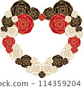 Rose Heart Wreath Red Black 114359204