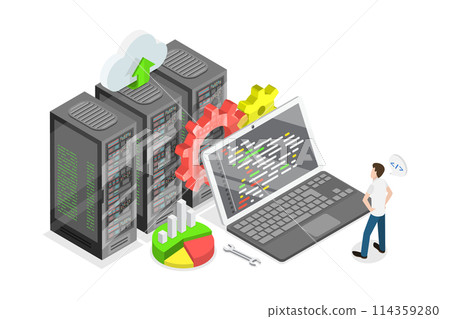 3D Isometric Flat Conceptual Illustration of Big Data Developer, Development Specialist, Computer Science 3D Isometric Flat Conceptual Illustration of Big Data Developer, Development Specialist, Computer Science 114359280