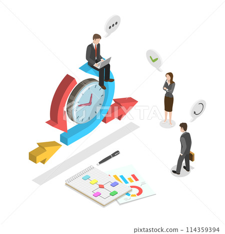 3D Isometric Flat Conceptual Illustration of Agile Management, Scrum Process 3D Isometric Flat Conceptual Illustration of Agile Management, Scrum Process 114359394