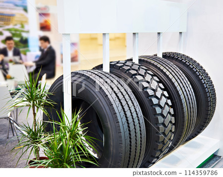 Wheelbarrow tire truck in store Wheelbarrow tire truck in store 114359786