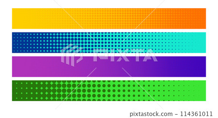 Set of abstract halftone colorful backgrounds. Vector illustration Set of abstract halftone colorful backgrounds. Vector illustration 114361011