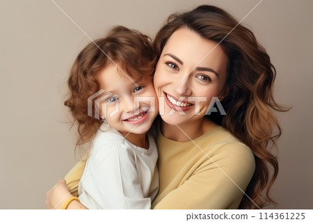 Mother and baby kissing and hugging. Happy Family Mother and baby kissing and hugging. Happy Family 114361225