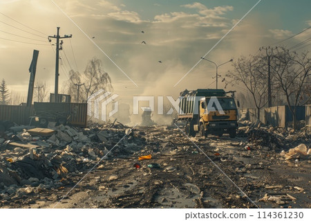Garbage pile in trash dump Garbage pile in trash dump 114361230