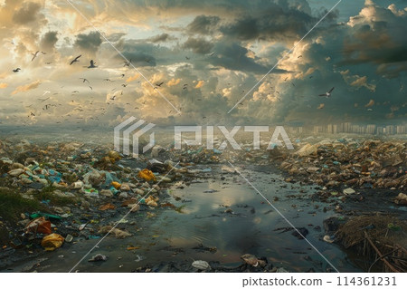 Garbage pile in trash dump Garbage pile in trash dump 114361231