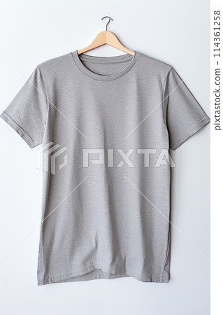 grey T-shirt on a white background 114361258