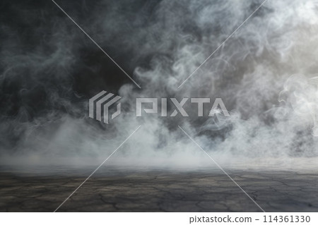 Smoke black ground fog cloud floor mist background Smoke black ground fog cloud floor mist background 114361330