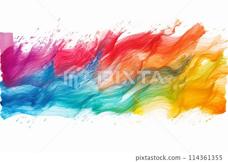 The crayon color is a rainbow on white paper The crayon color is a rainbow on white paper 114361355