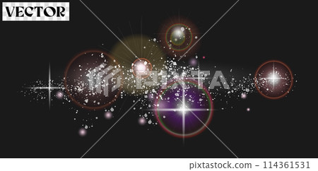 Transparent glow light effect. Star burst with sparkles. Gold glitter Transparent glow light effect. Star burst with sparkles. Gold glitter 114361531