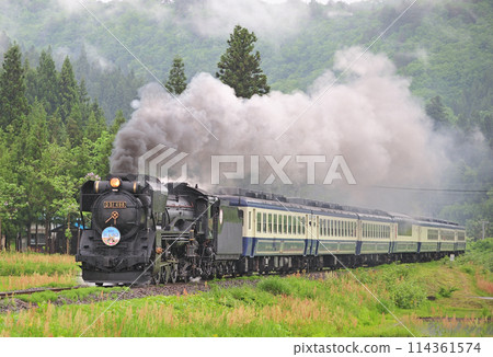 磐越西線 德澤上野尻 JR東日本 D51-498（高崎）+ 12系（新津） D51磐越物語 114361574