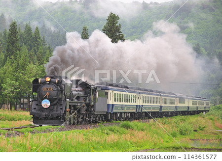 磐越西線 德澤上野尻 JR東日本 D51-498（高崎）+ 12系（新津） D51磐越物語 114361577