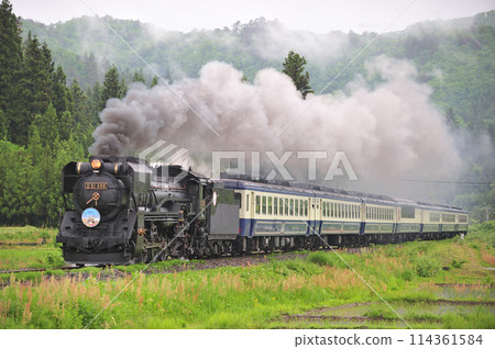 Ban'etsu West Line Tokusawa-Kaminojiri JR East D51-498 (Takasaki) + 12 series (Niitsu) D51 Ban'etsu Monogatari Ban'etsu West Line Tokusawa-Kaminojiri JR East D51-498 (Takasaki) + 12 series (Niitsu) D51 Ban'etsu Monogatari 114361584
