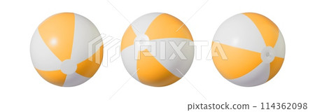 Inflatable ball for beach and water games. Set of beach ball . Beach ball on isolated background. Inflatable ball for beach and water games. Set of beach ball . Beach ball on isolated background. 114362098