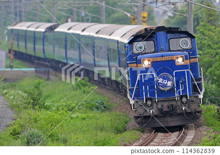 千歲線 北廣島～惠庭 JR 北海道 DD51-1138+DD51+JR 東日本 24 系 北斗星 114362839