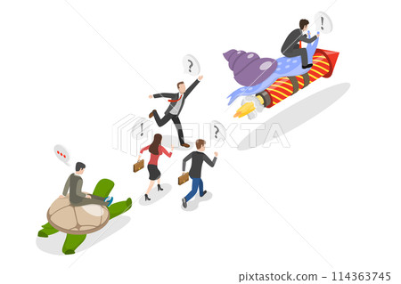 3D Isometric Flat Conceptual Illustration of Leadership Competition, Business Acceleration 3D Isometric Flat Conceptual Illustration of Leadership Competition, Business Acceleration 114363745
