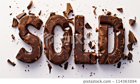 The word Sold created in Chocolate Typography. The word Sold created in Chocolate Typography. 114363894