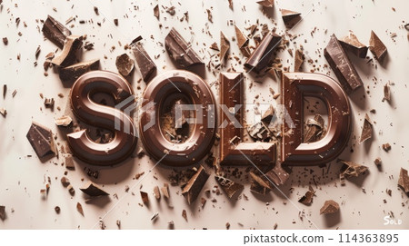 The word Sold created in Chocolate Typography. The word Sold created in Chocolate Typography. 114363895