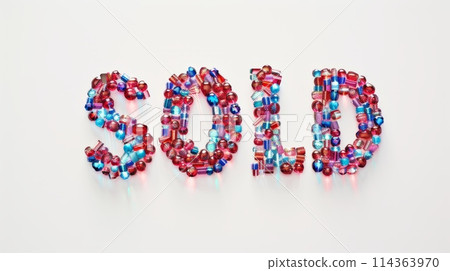 The word Sold created in Beaded Lettering. The word Sold created in Beaded Lettering. 114363970