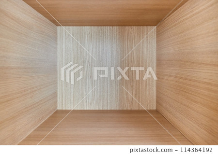 Empty cabinet shelf inside Empty cabinet shelf inside 114364192