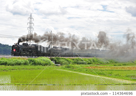 Joetsu Line Yagihara-Shibukawa JR East C61-20+C57-180+12 series Ganbarou Japan 114364696