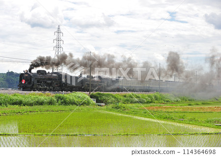 Joetsu Line Yagihara-Shibukawa JR East C61-20+C57-180+12 series Ganbarou Japan 114364698