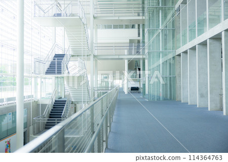 Interior of a glass building Interior of a glass building 114364763