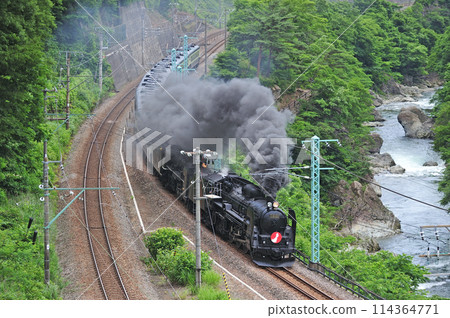 Joetsu Line Kamimaki-Minakami JR East C61-20+C57-180+12 series Ganbarou Japan 114364771