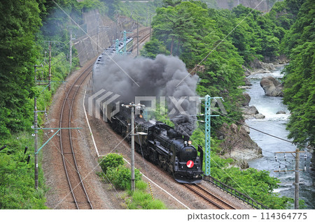 Joetsu Line Kamimaki-Minakami JR East C61-20+C57-180+12 series Ganbarou Japan 114364775