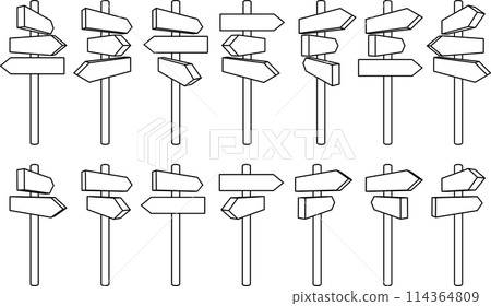 各種形狀的路標標誌的向量插圖集 各種形狀的路標標誌的向量插圖集 114364809