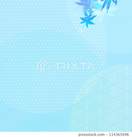 Modern background with autumn leaves and Japanese style patterns 114365096