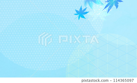 Modern background with autumn leaves and Japanese style patterns Modern background with autumn leaves and Japanese style patterns 114365097
