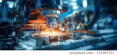 Metalworking CNC Milling Machine. AI Generated Image 114365721