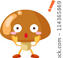 Illustration of a cute surprised mushroom character 114365869