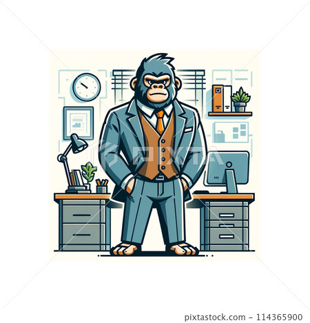 Illustration of a talented gorilla president Illustration of a talented gorilla president 114365900