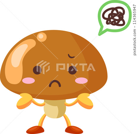 一個不滿意的可愛滑子角色的插圖 114365947