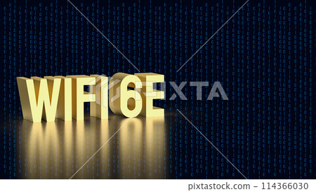 The gold Wi Fi 6E for technology concept 3d rendering. 114366030