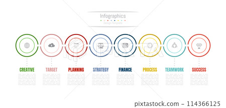 Infographic 8 options design elements for your business data. Vector Illustration. Infographic 8 options design elements for your business data. Vector Illustration. 114366125