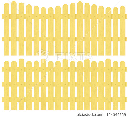 Set of yellow wooden fences Set of yellow wooden fences 114366239