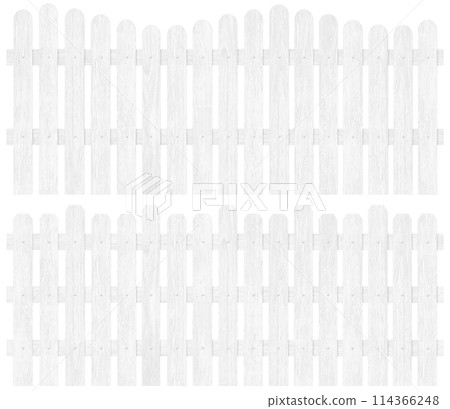 Set of white wooden fences Set of white wooden fences 114366248
