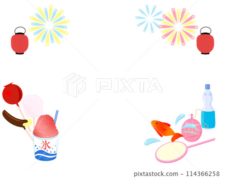 Summer festival frame white background 114366258