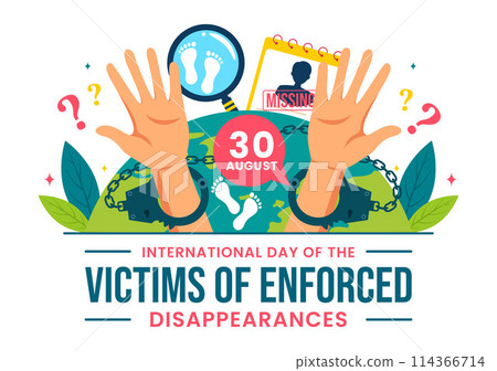 International Day of the Victims of Enforced Disappearances Vector Illustration on August 30 with Missing Person or Lost People in Flat Background 114366714