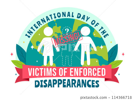 International Day of the Victims of Enforced Disappearances Vector Illustration on August 30 with Missing Person or Lost People in Flat Background 114366718
