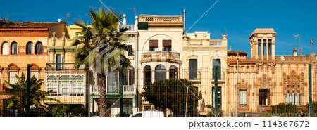 View of the picturesque houses in city Vilassar de mar View of the picturesque houses in city Vilassar de mar 114367672