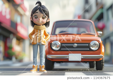 私家車圖片：站在車旁的女人 114367675