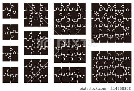 Vector illustration set of blank jigsaw puzzles 114368398