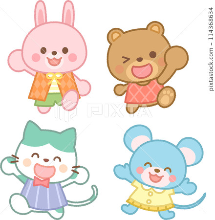 Cheerful animal characters 114368634