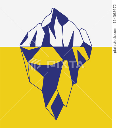 Iceberg illustration for infographic, outline style. Iceberg Isolated. Polygonal Illustration. All in a single layer. 114368672