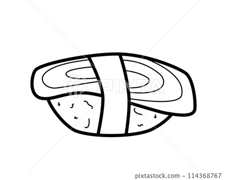 Nigiri sushi doodle icons. Vector illustration of sushi salmon and rice, Japanese cuisine. Nigiri sushi doodle icons. Vector illustration of sushi salmon and rice, Japanese cuisine. 114368767